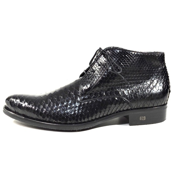 BALDININI ?? MEN\'S BLACK REAL PYTHON LEATHER COMFORT WINTER BOOTIE main image 5